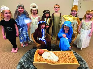 Children from Pennypot Day Nursery in Chobham performed The Sleepy Shepherd