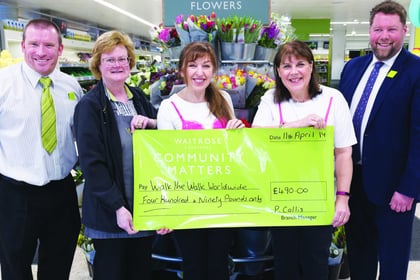 Local Waitrose Walk's the Walk with cancer charity donation