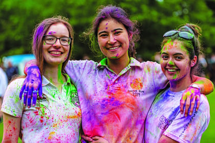 Pupils pelted with paint for charity in "Colour Run"