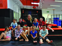 Belarusian children at Horsell acrobatics centre