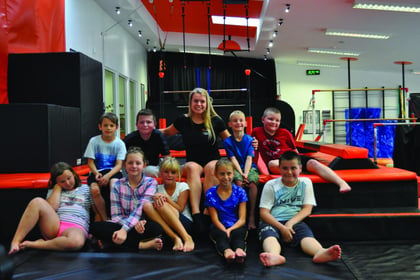 Belarusian children at Horsell acrobatics centre