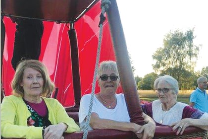 Care home residents take to the skies in surprise balloon flight
