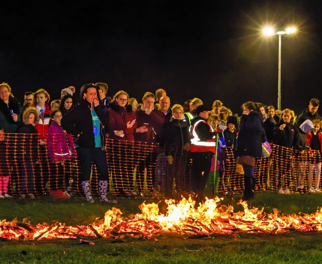 Firewalk for hospice at Chobham Rugby Club