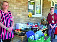 Community food table helping residents