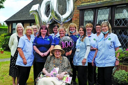 Carers help dressmaker Eileen celebrate her 100th birthday