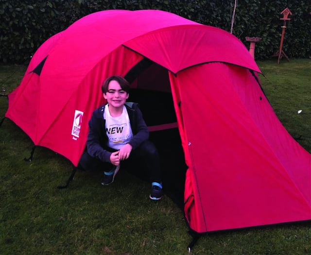 Garden sleep-out raising foodbank funds