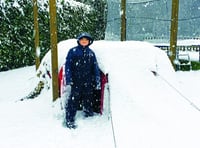 Young fundraiser thrilled by snowfall