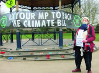 Climate activists stage protest in the park