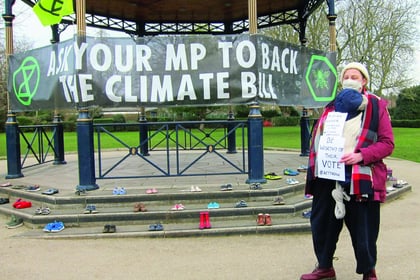 Climate activists stage protest in the park