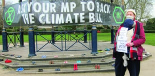 Climate activists stage protest in the park