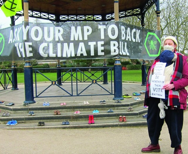 Climate activists stage protest in the park