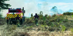 Firefighters rush to douse flames on common