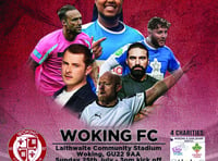 Fundraising goal as stars come to Woking for charity football match