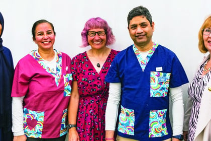 Party celebrates group who became a community by sewing scrubs during pandemic