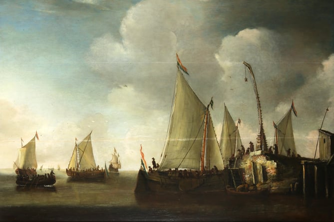 This oil painting attributed to Dutch artist Jan Abrahamsz Beerstraten has an estimate of £10,000 to £20,000