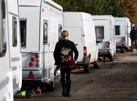 Dozens of Traveller caravans in Woking