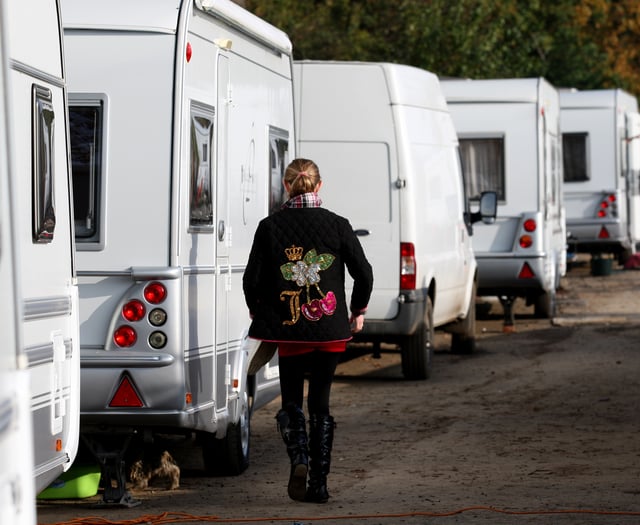 Dozens of Traveller caravans in Woking