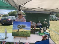 Alton Art Society members paint at Armed Forces Day Convoy event 