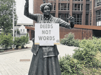 Climate activists Extinction Rebellion use statues to send message