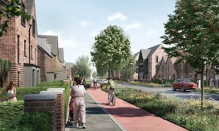 Images of Stratford View in proposed Wisley Airfield development, from Design and Access statement