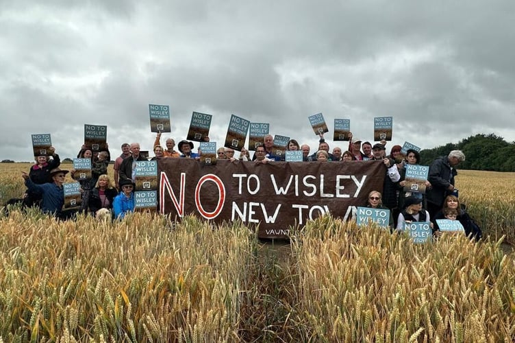 Campaign group called Villages Against Wisley New Town objects to the proposed development of 1700 homes at the former Wisley Airfield