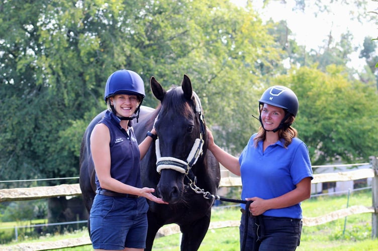 Vet Ine (left) with BB and her owner Gemma