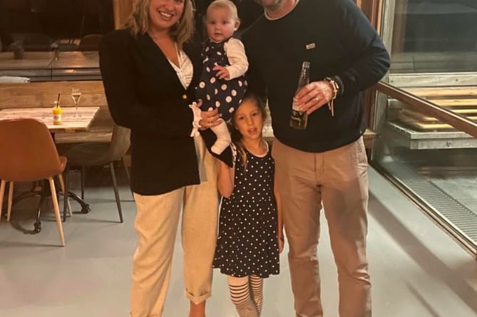 Laura and Tom Godwin with their daughters Clover (one) and Luna (six)