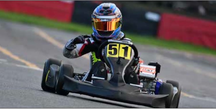 Bertie Hodgson in high-speed action on the track