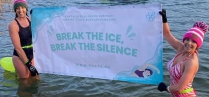 Horsell's woman's icy swim in memory of murdered family