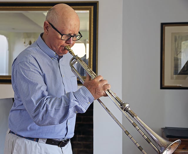 Dr Who trumpet musician in concert