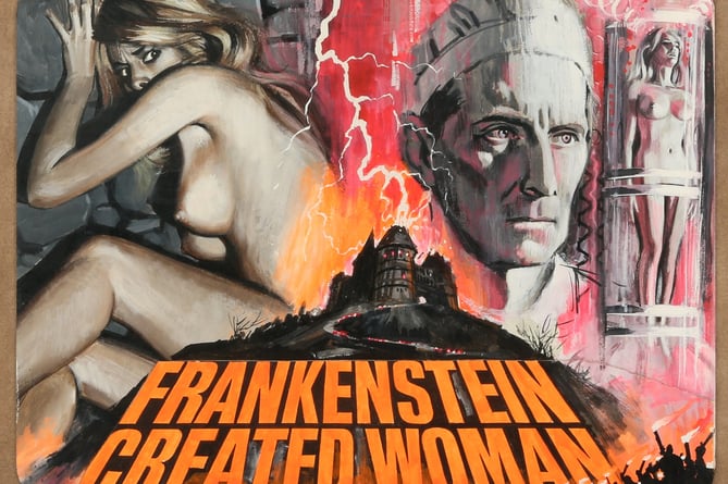 Tom Chantrell, Frankenstein Created Woman, original poster artwork