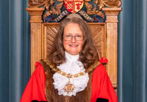 (p1 pic and words) Louise Morales elected Mayor of Woking