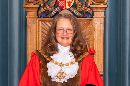 (p1 pic and words) Louise Morales elected Mayor of Woking