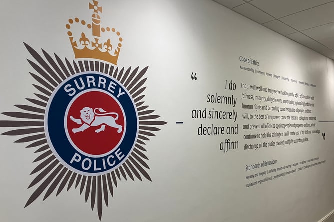 Surrey Police ethics print Mount Browne HQ