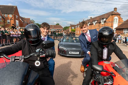 Students put school Prom arrival in top gear