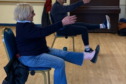 Elderly keeping fit with Seated Pilates