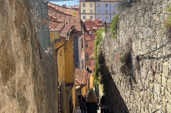 The walk down into the town from Porto cathedral