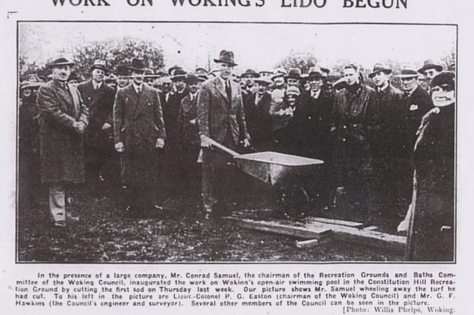 Work starts on Woking lido in 1935