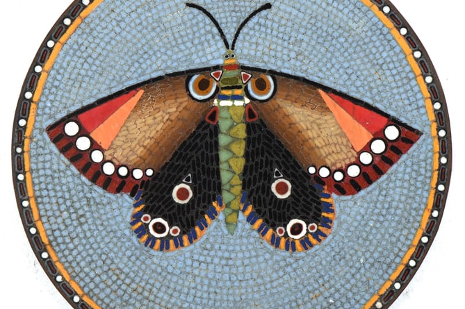 Micromosaic medallion, Butterfly