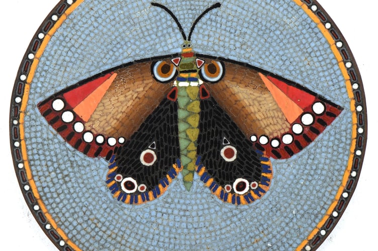 Micromosaic medallion, Butterfly