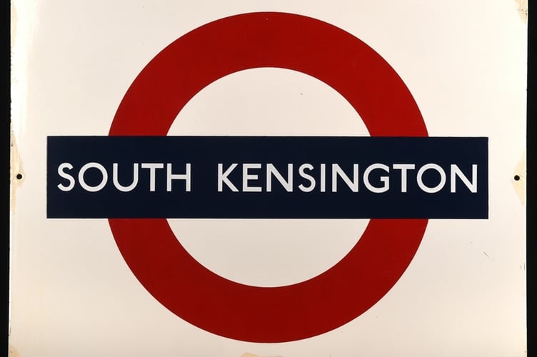 South Kensington tube sign