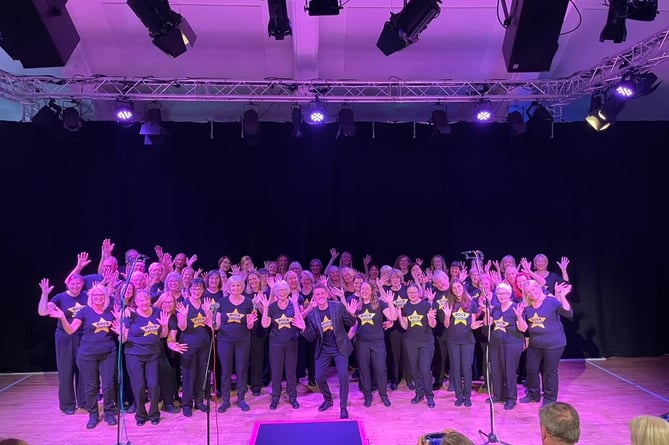 The choir ready to perform at the Space Triplex in Edinburgh 