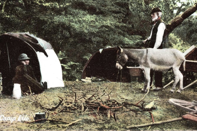 Edwardian postcard of a Gypsy camp