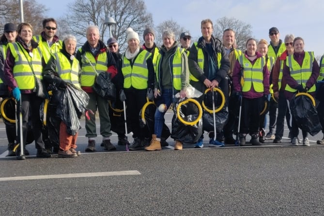 Some of the team at last year’s Surrey half-marathon litter pick 