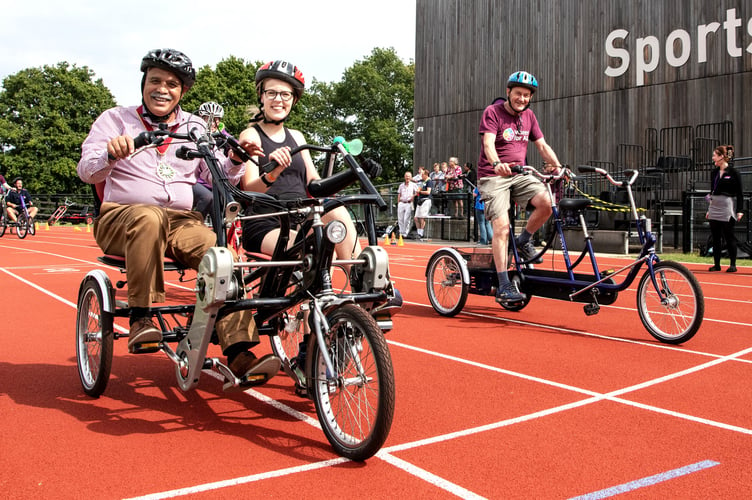 Shahid Azeem, the High Sheriff of Surrey, at the Paralympics Community Fun Day at Woking Sportbox