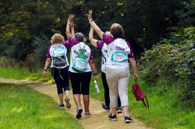 Keeping spirits high on a walk for a good cause