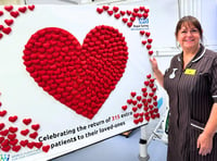 A heart for every one of the 315 extra lives saved at Royal Surrey