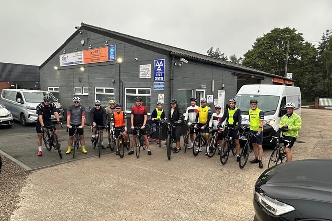 Bob and the riders who took part in the cycle