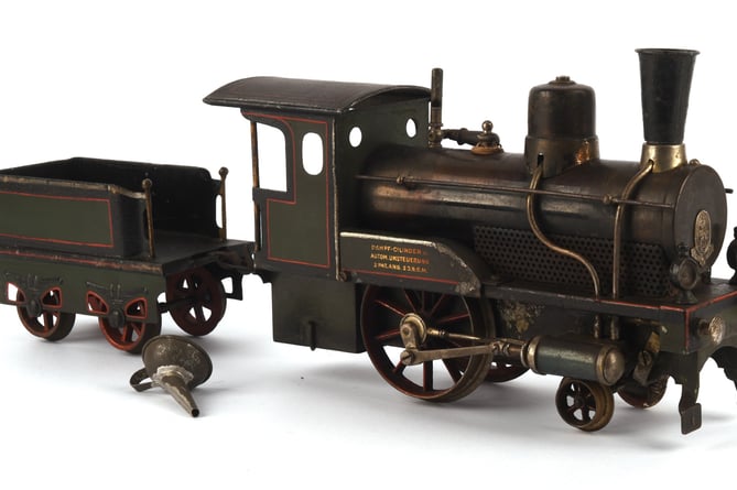 A Bing 2-inch gauge live steam locomotive and tender, model 2-2-0