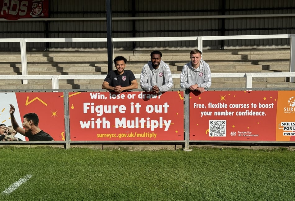 Woking FC backs Multiply campaign to boost adult numeracy in Surrey